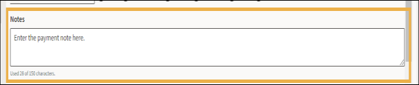 The Check number radio button and the check/ach number field with a yellow highlight box around it.